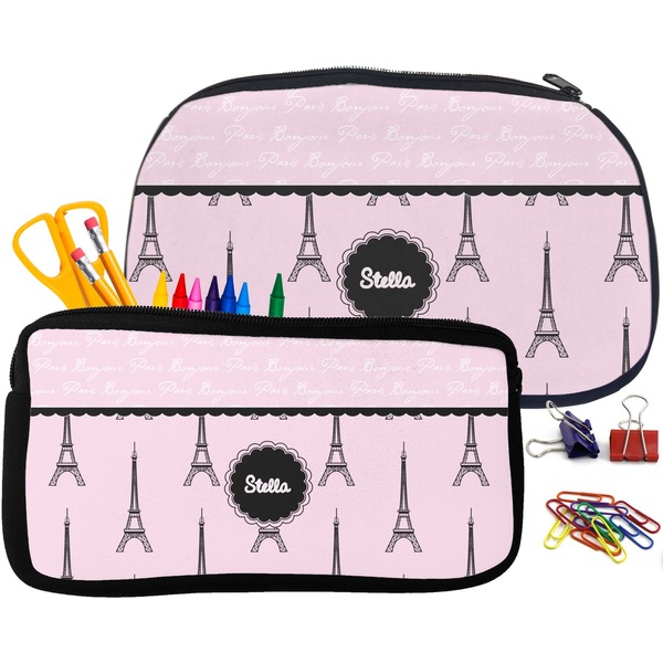 Paris & Eiffel Tower Pencil / School Supplies Bags Small and Medium