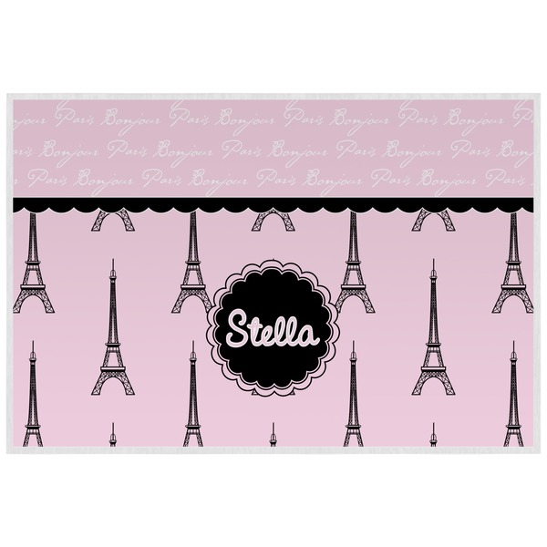 Custom Paris & Eiffel Tower Laminated Placemat w/ Name or Text