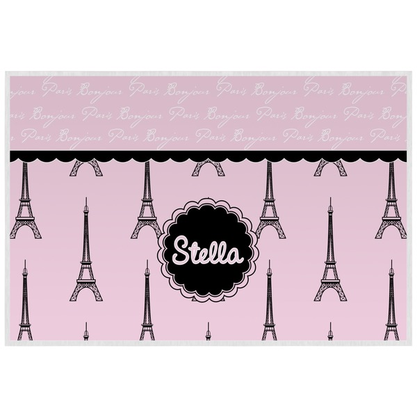 Paris & Eiffel Tower Personalized Placemat (Back)