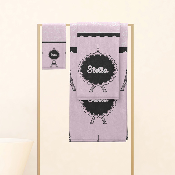 Paris & Eiffel Tower Personalized Towel Set