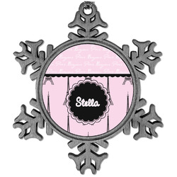 Paris & Eiffel Tower Vintage Snowflake Ornament (Personalized)