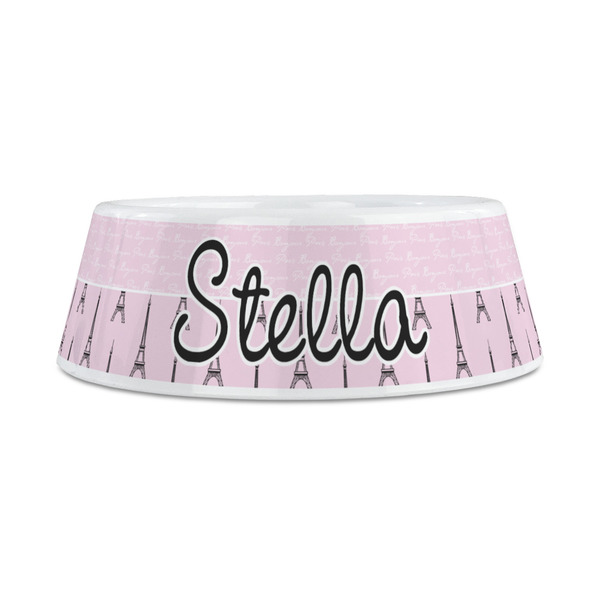 Paris & Eiffel Tower Plastic Dog Bowls - Medium - FRONT