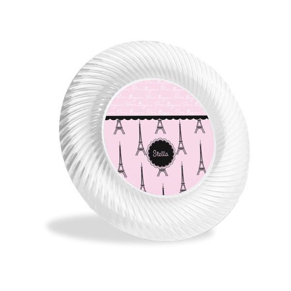 Custom Paris & Eiffel Tower Plastic Party Appetizer & Dessert Plates - 6" (Personalized)