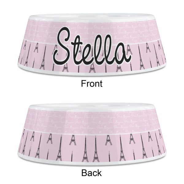 Paris & Eiffel Tower Plastic Pet Bowls - Medium - APPROVAL