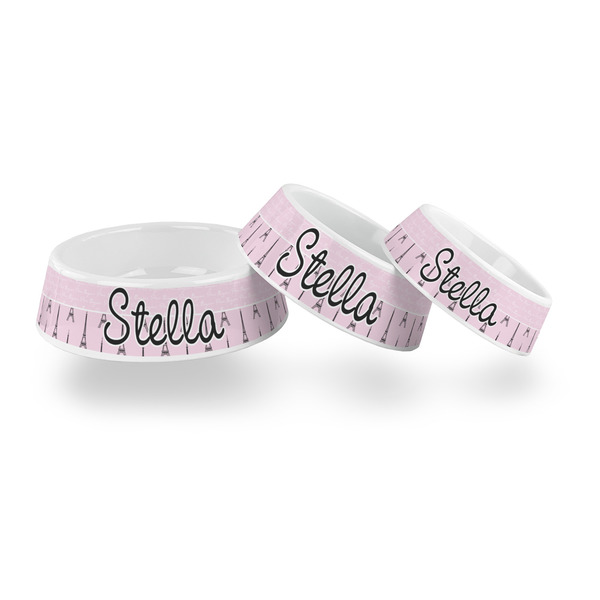 Paris & Eiffel Tower Plastic Pet Bowls - PARENT MAIN
