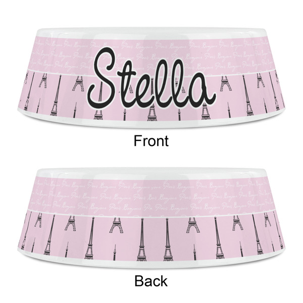Paris & Eiffel Tower Plastic Pet Bowls - Small - APPROVAL