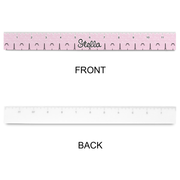 Paris & Eiffel Tower Plastic Ruler - 12" - APPROVAL
