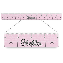 Paris & Eiffel Tower Plastic Ruler - 12" (Personalized)