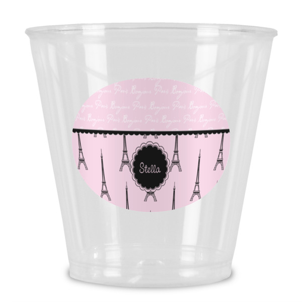 Custom Paris & Eiffel Tower Plastic Shot Glass (Personalized)