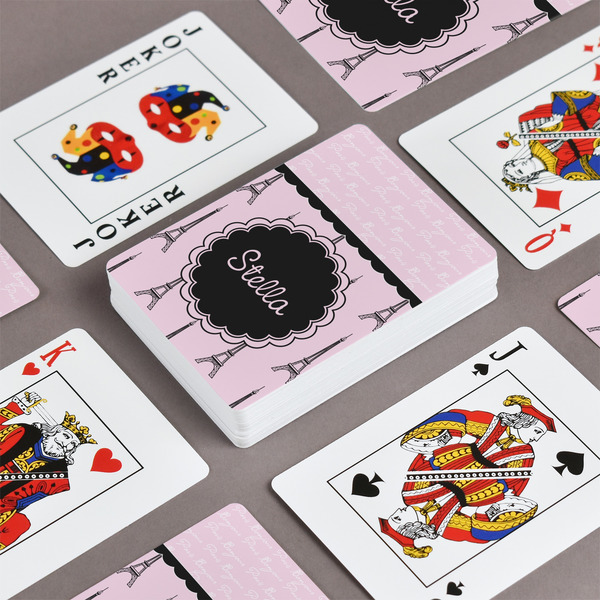 Paris & Eiffel Tower Playing Cards - Front & Back View