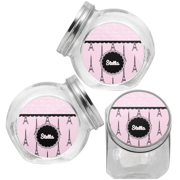 Paris & Eiffel Tower Puppy Treat Jar - Top Left Right