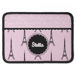 Paris & Eiffel Tower Iron On Rectangle Patch w/ Name or Text