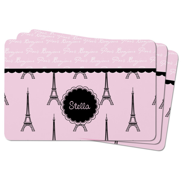 Paris & Eiffel Tower Rectangular Fridge Magnet - THREE