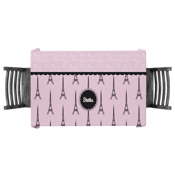 Custom Paris & Eiffel Tower Tablecloth - 58"x58" (Personalized)