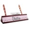 Paris & Eiffel Tower Red Mahogany Nameplates with Business Card Holder - Angle