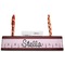 Paris & Eiffel Tower Red Mahogany Nameplates with Business Card Holder - Straight