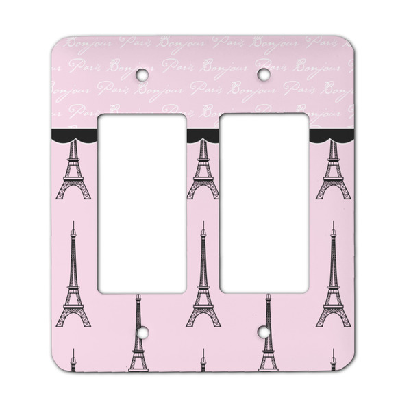 Custom Paris & Eiffel Tower Rocker Style Light Switch Cover - Two Switch