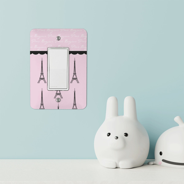 Paris & Eiffel Tower Rocker Light Switch Covers - Single - IN CONTEXT
