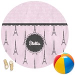 Paris & Eiffel Tower Round Beach Towel (Personalized)