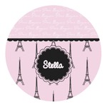 Paris & Eiffel Tower Round Decal - Large (Personalized)