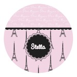 Paris & Eiffel Tower Round Decal - Medium (Personalized)