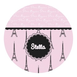 Paris & Eiffel Tower Round Decal - Medium (Personalized)