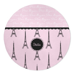 Paris & Eiffel Tower 5' Round Indoor Area Rug (Personalized)