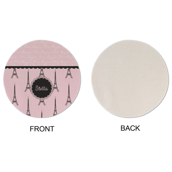 Paris & Eiffel Tower Round Linen Placemats - APPROVAL (single sided)
