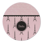 Paris & Eiffel Tower Round Linen Placemat - Single Sided (Personalized)