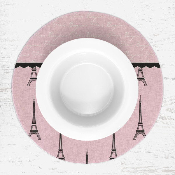 Paris & Eiffel Tower Round Linen Placemats - LIFESTYLE (single)
