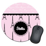 Paris & Eiffel Tower Round Mouse Pad (Personalized)