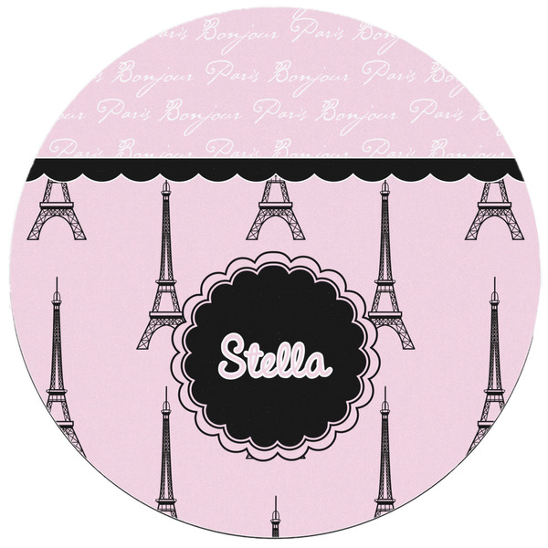 Paris & Eiffel Tower Round Mousepad - APPROVAL