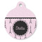 Paris & Eiffel Tower Round Pet ID Tag - Large - Front