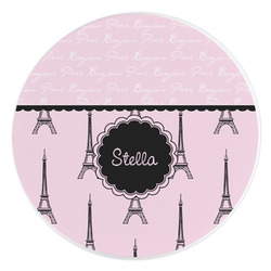 Paris & Eiffel Tower Round Stone Trivet (Personalized)