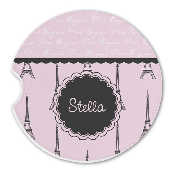 Paris & Eiffel Tower Sandstone Car Coaster - Single