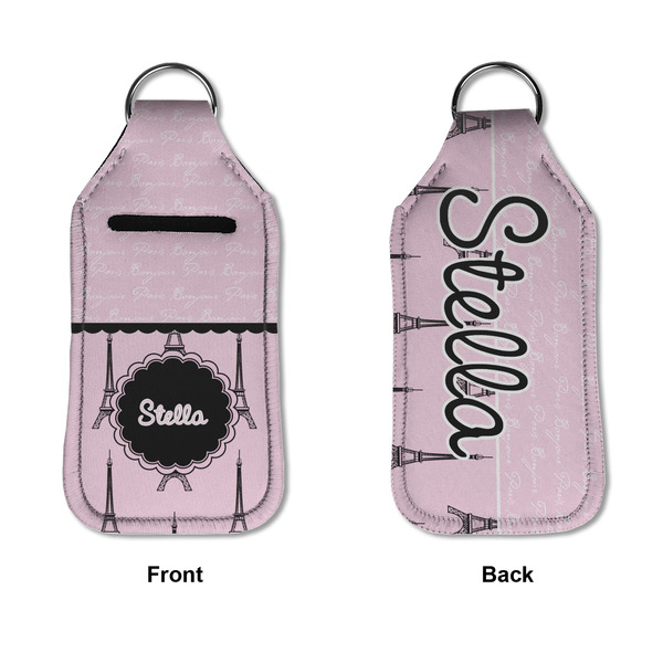 Paris & Eiffel Tower Sanitizer Holder Keychain - Large APPROVAL (Flat)