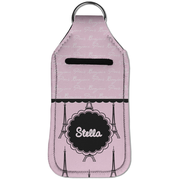 Paris & Eiffel Tower Sanitizer Holder Keychain - Large (Front)