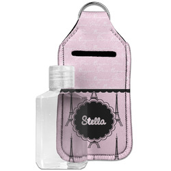 Paris & Eiffel Tower Hand Sanitizer & Keychain Holder - Large (Personalized)