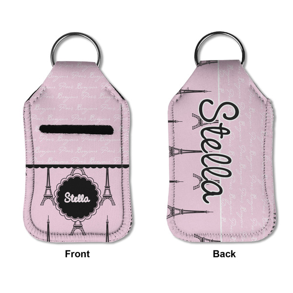 Paris & Eiffel Tower Sanitizer Holder Keychain - Small APPROVAL (Flat)