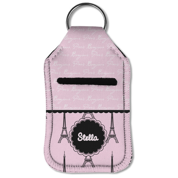 Paris & Eiffel Tower Sanitizer Holder Keychain - Small (Front Flat)