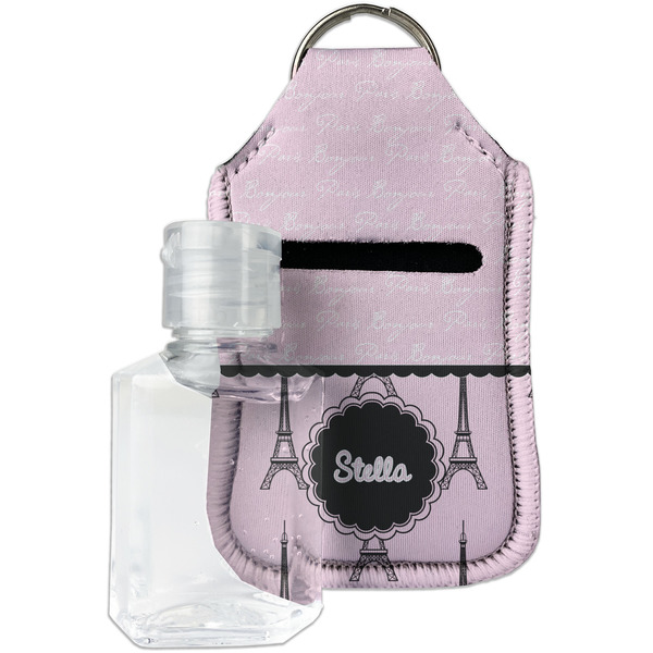 Custom Paris & Eiffel Tower Hand Sanitizer & Keychain Holder - Small (Personalized)