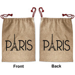 Paris & Eiffel Tower Santa Sack - Front & Back