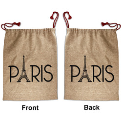Paris & Eiffel Tower Santa Sack - Front & Back