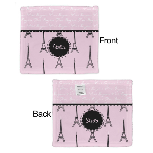 Paris & Eiffel Tower Security Blanket - Front & Back View
