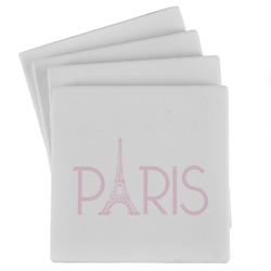 Paris & Eiffel Tower Absorbent Stone Coasters - Set of 4