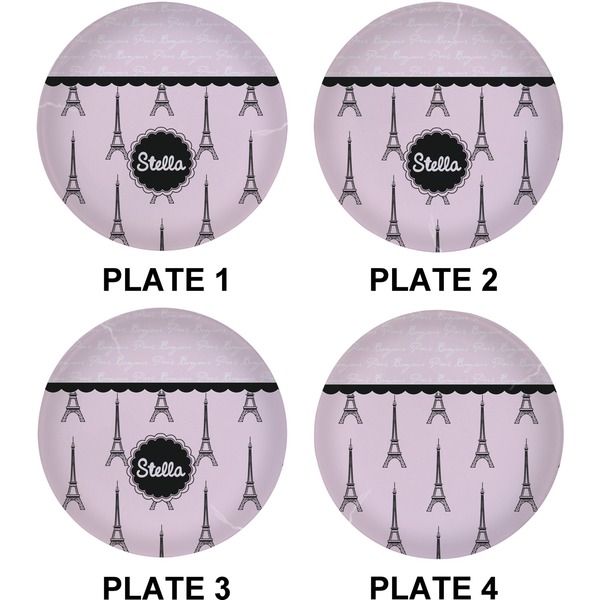 Paris & Eiffel Tower Set of Lunch / Dinner Plates (Approval)