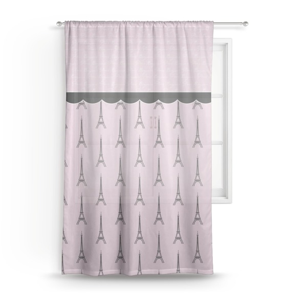 Custom Paris & Eiffel Tower Sheer Curtain - 50"x84"