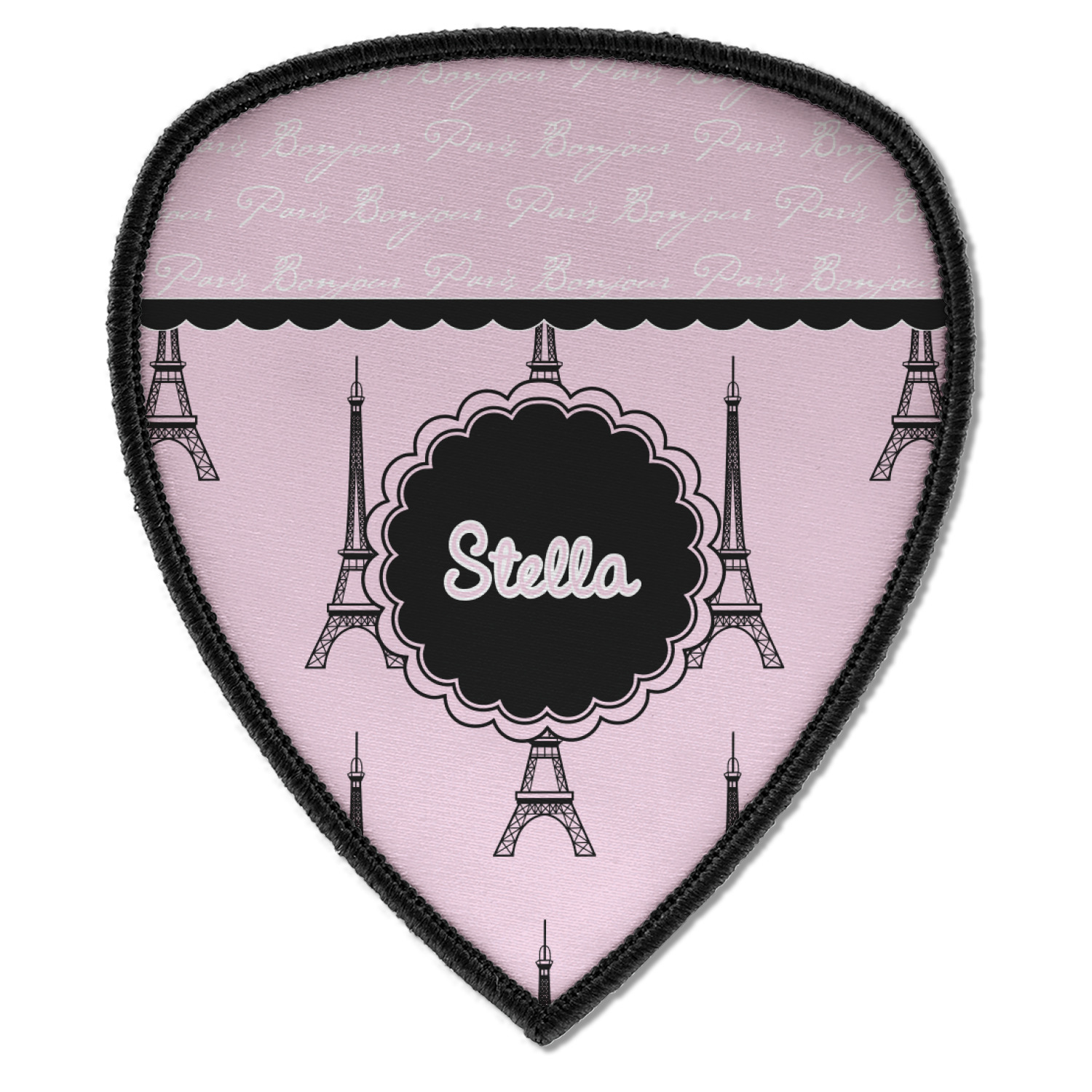 Custom Paris & Eiffel Tower Twill Iron On Patch - Custom Shape 