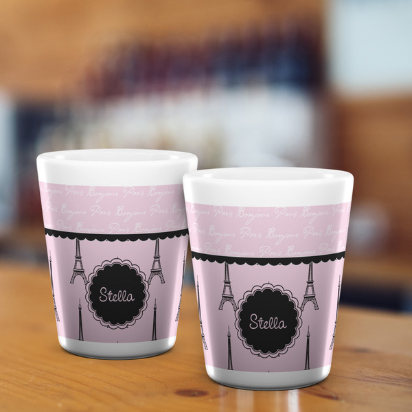 Paris & Eiffel Tower Shot Glass - White - LIFESTYLE