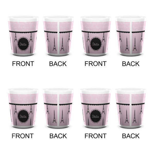 Paris & Eiffel Tower Shot Glass - White - Set of 4 - APPROVAL